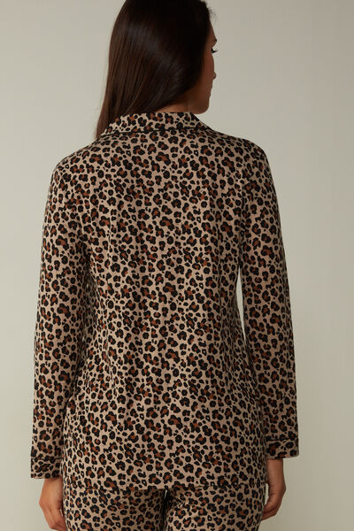 Animal Vibes Long Sleeve Button-Up Top