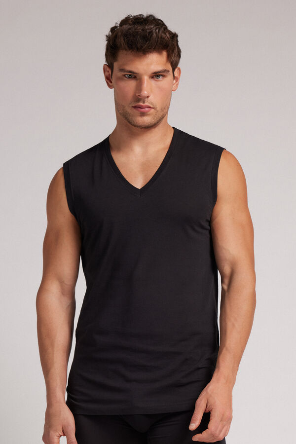 V-Neck Extrafine Superior Cotton Vest Top