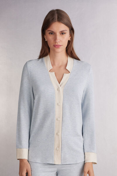 Maglia Aperta Davanti Modal con Lana Cold Winter Night