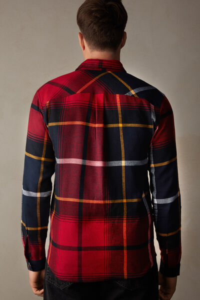 Macro Red Check Brushed Plain-Weave Shirt