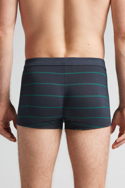 Boxer Cotone Superior Stampa Righe Blu Verde