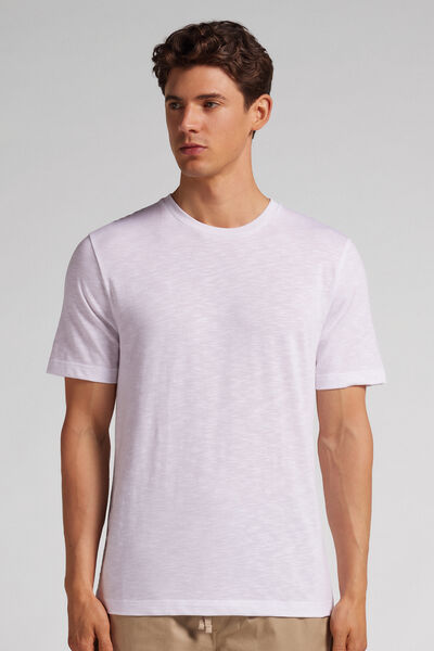 T-shirt en coton flammé