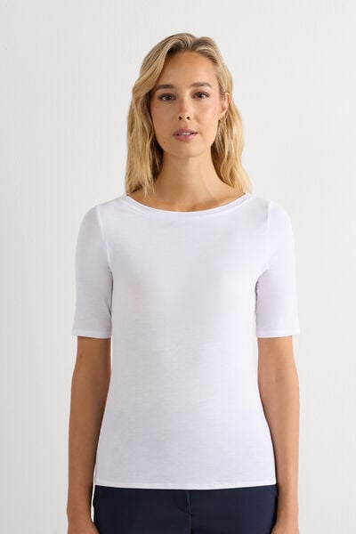 Camiseta con Cuello Barco en Fresh Bamboo