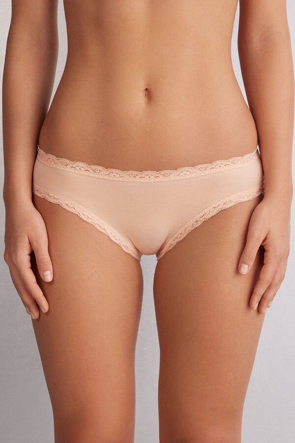 Slip aus Baumwolle und Spitze