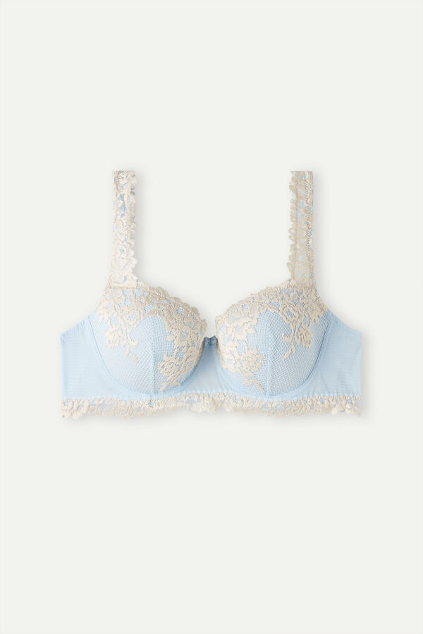 Women Bra French Style Bra ，Deep V Lace Underwired Thin Cup Women  Underwear， Adjustable Lingerie Soft Bras (Color : Blue, Size : 38D) :  : Clothing, Shoes & Accessories