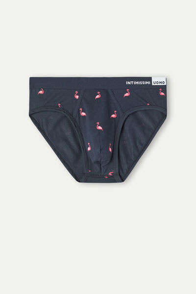 Slip mit Flamingo-Print aus elastischer Supima®-Baumwolle