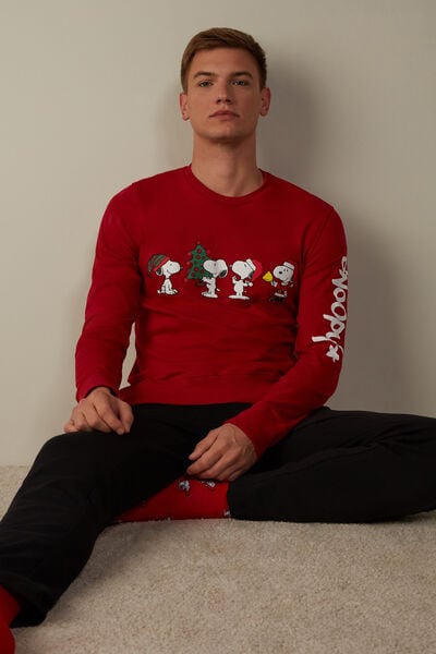 Dlouhé Pyžamo s Vánočním Potiskem Snoopyho