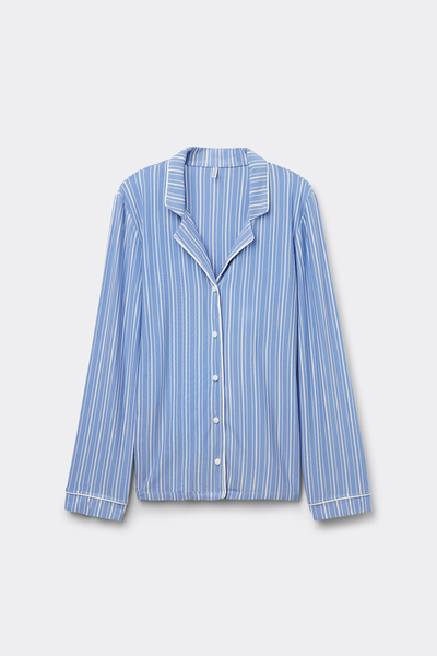 Tröja i modal med öppning framtill Oxford Stripes