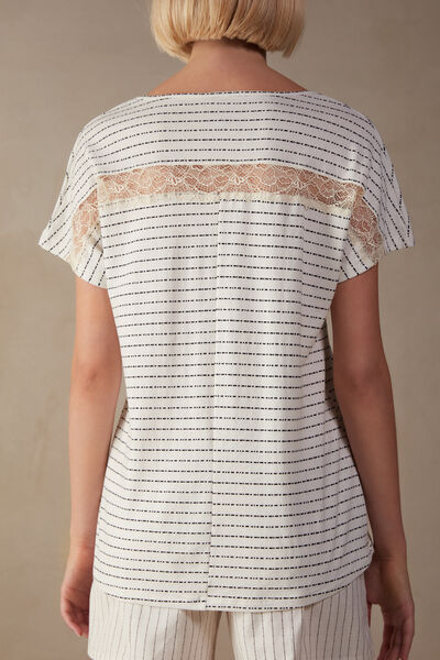 Romantic Heritage Short-Sleeved Cotton Jersey Shirt