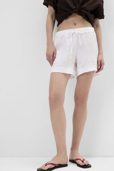 The Pure Linen Plain-Weave Linen Shorts