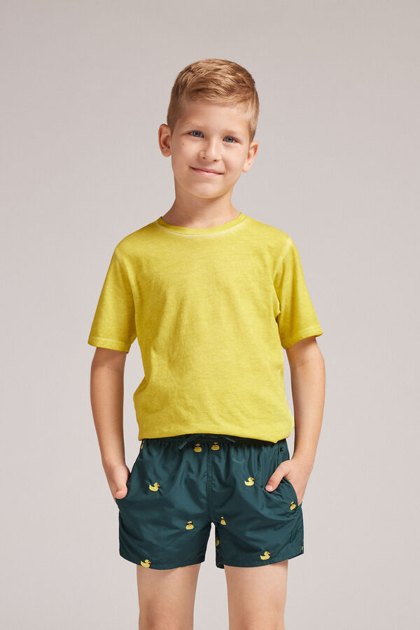 Costume Boxer Mare Bambino Ricamo Paperelle