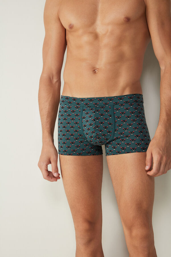 Boxers in Stretch Supima® Cotton with Friendly Animal Faces Print