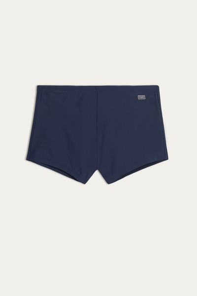 Plain Square-Cut Swim Trunks