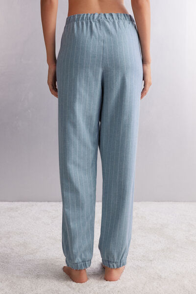 Full-Length Brushed Plain-Weave Pinstripes Fantasy Joggers