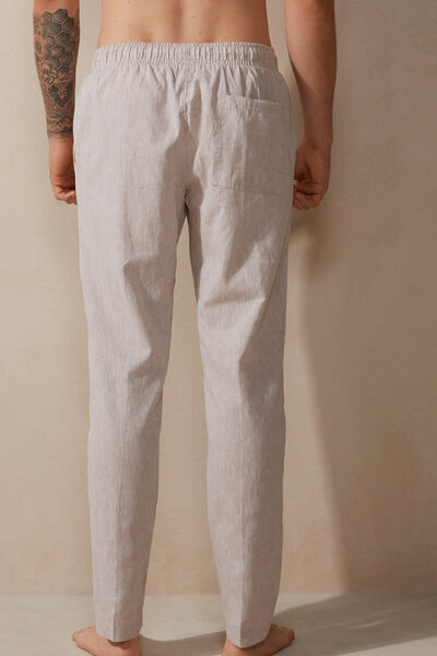 Pantalone Lungo in Lino e Cotone