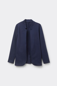 Long-Sleeved Cotton Interlock Cardigan