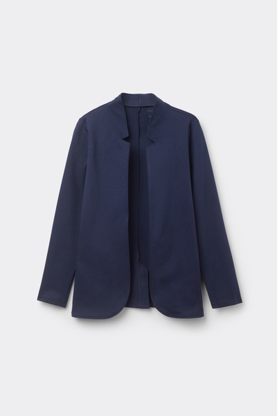 Long-Sleeved Cotton Interlock Cardigan