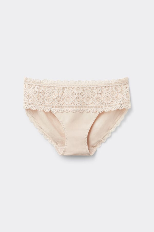 Dantel ve Pamuk Yüksek Bel Slip