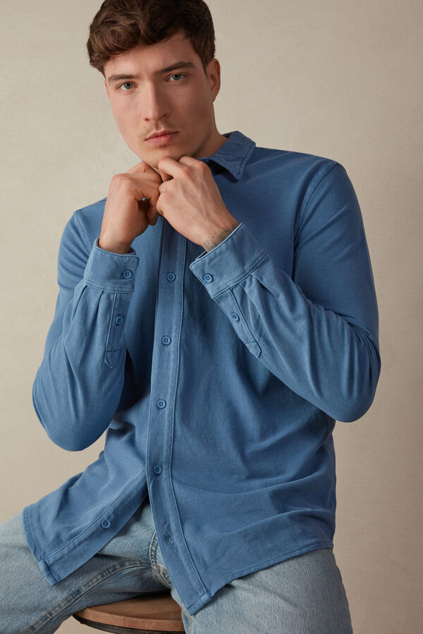 Chemise en piqué de coton WASHED COLLECTION