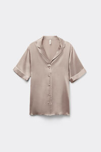 Chemise Manches Courtes en Soie avec Bordures Contrastées