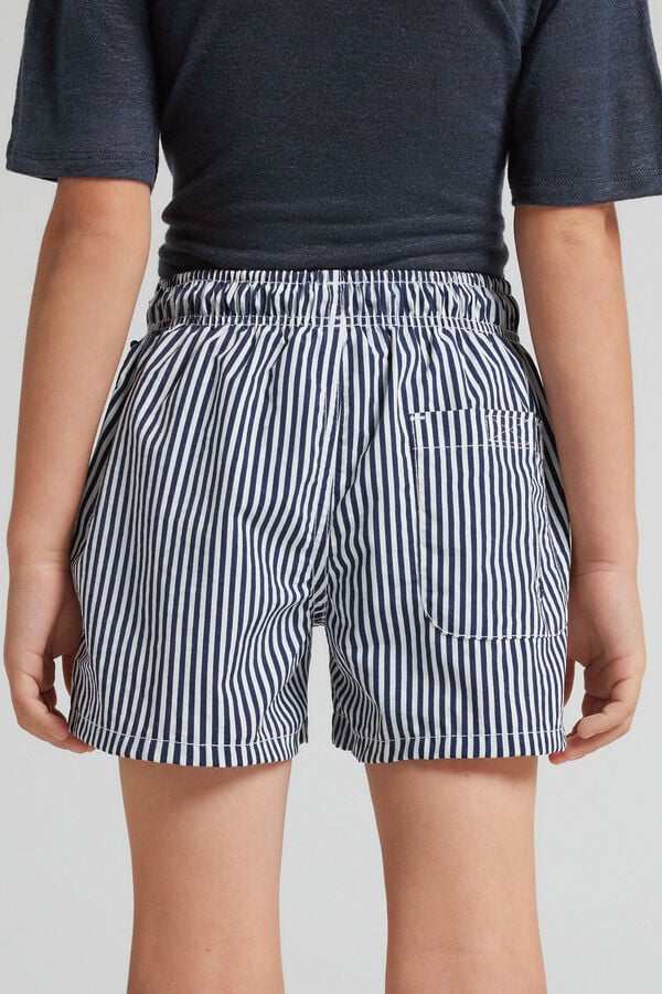 Шорти Хлопчачі Пляжні Принтовані у Синю Смужку