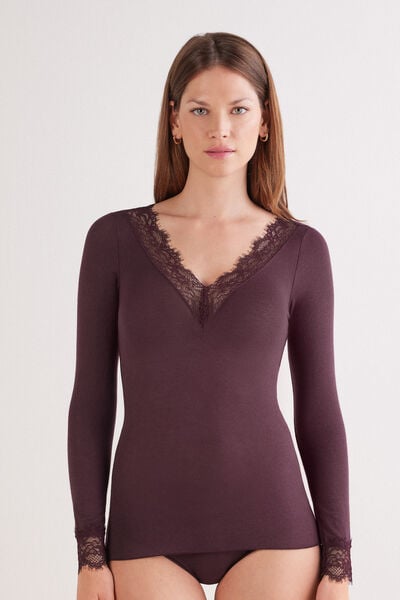 Modal Cashmere Ultralight Long Lace Shirt