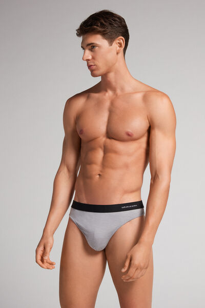 Men's Microfibre Thong with Logo Detail