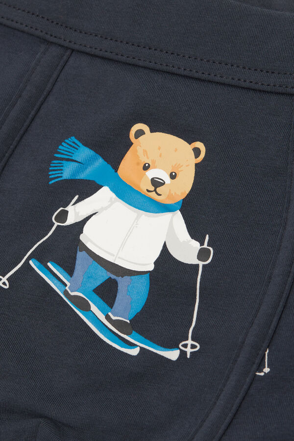 Ski Bear Print Superior Cotton Boxers