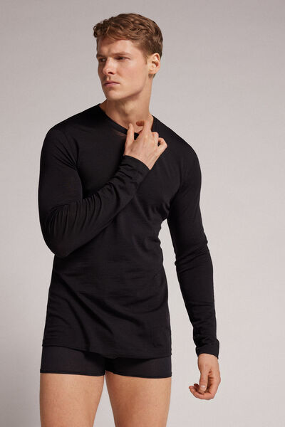 Long-sleeve Round-Neck Merino-Wool Top