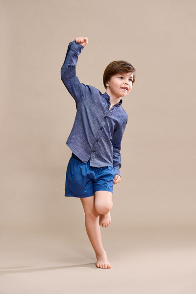 Camisa Coreana em Linho e Algodão