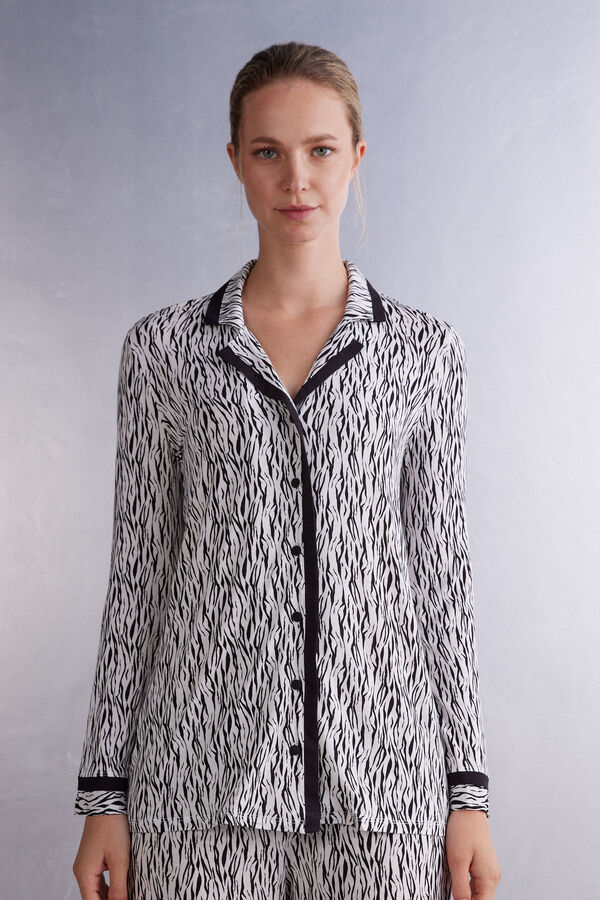 T-shirt manches longues ouvert devant GO ANIMALIER