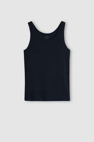 Tanktop mit Rundhalsausschnitt aus elastischer Superior-Baumwolle