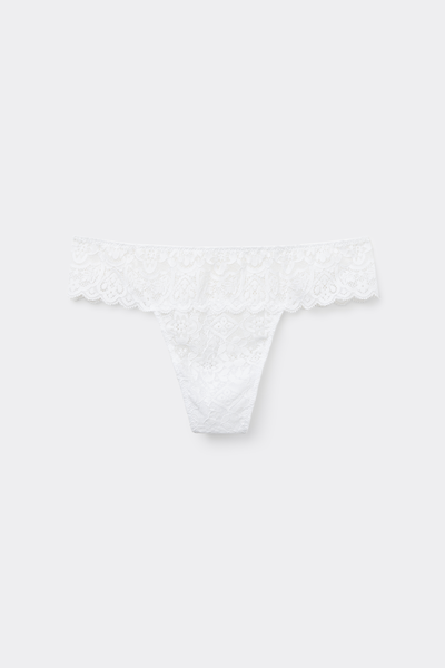 Tanga brasileña de encaje transparente