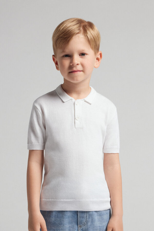 Boys’ Short-Sleeved Cotton Jersey Polo Shirt