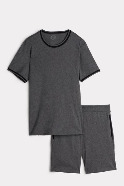 Cropped Basic pyjamas i Supima®-bomull