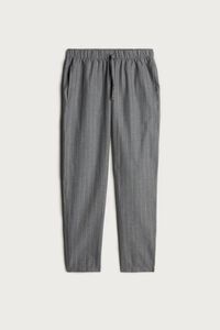 Long Pinstripe Canvas Trousers