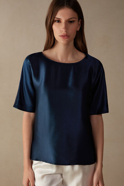 Short-Sleeved Silk and Modal Top