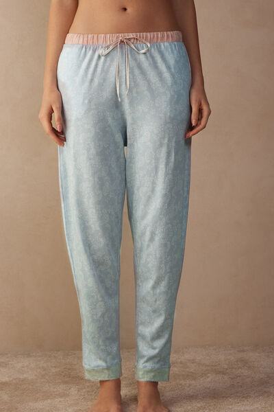 Romantic Cashmere Full-Length Cotton Trousers