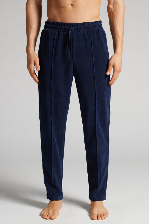 Pantalon long en chenille côtelée