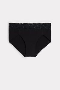 Seamless Cotton and Lace Panties