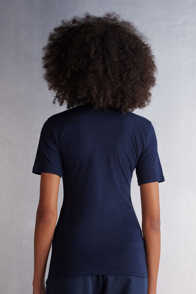 Maglia Manica Corta con Scollo a V in Cotone Ultrafresh