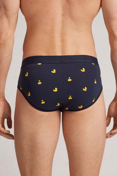 Natural Fresh Cotton Briefs with Rubber Duck Print