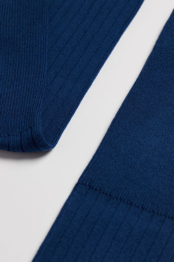 Long Socks in Ribbed Warm Cotton
