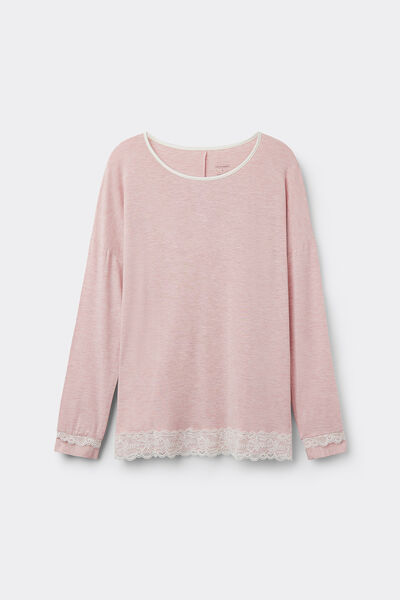 Long-Sleeve Round-Neck Modal Top