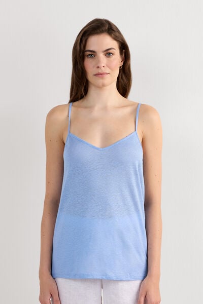 V Neck Linen Top