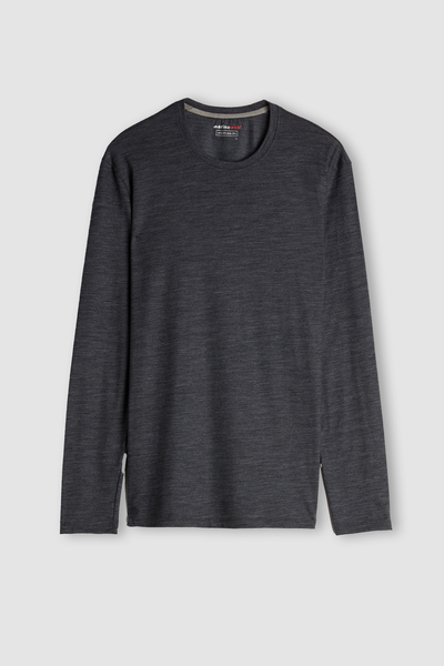 T-Shirt Manches Longues en Laine Mérino Col Rond