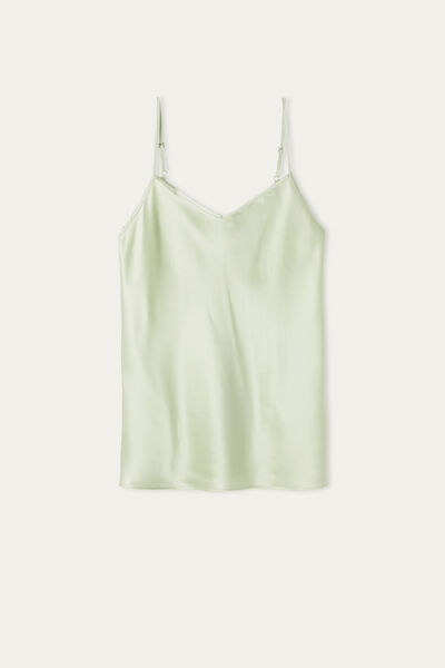 Silk Satin Top with V-neckline