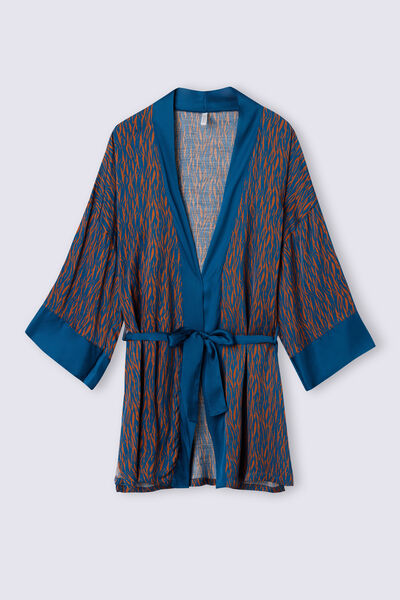 Go Animalier Viscose Satin Kimono