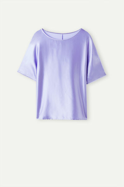 Short-Sleeved Silk and Modal Top