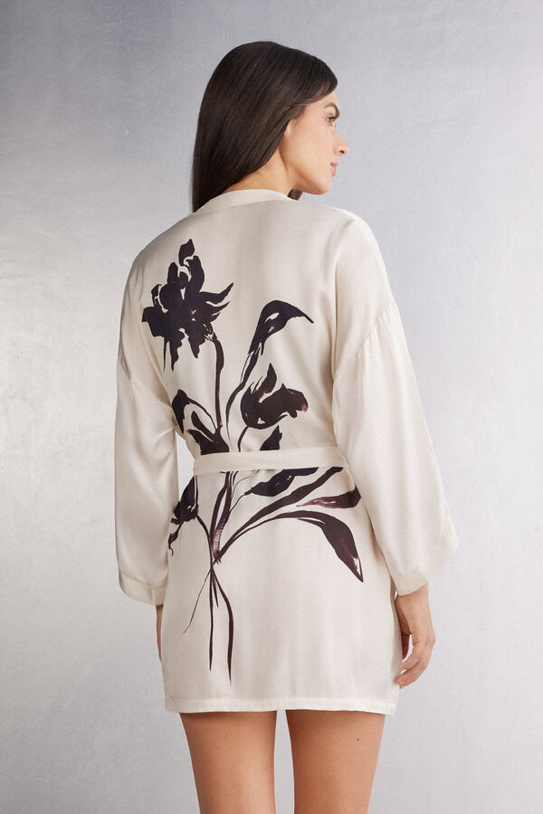 Sleepless Nights Viscose Satin Kimono
